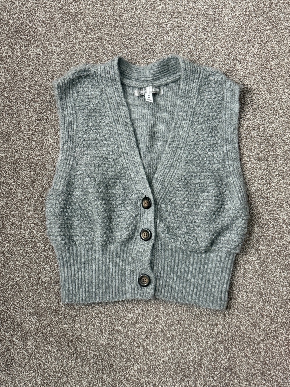 Urban Outfitters Heather Gray Textured Button-Up Cardigan